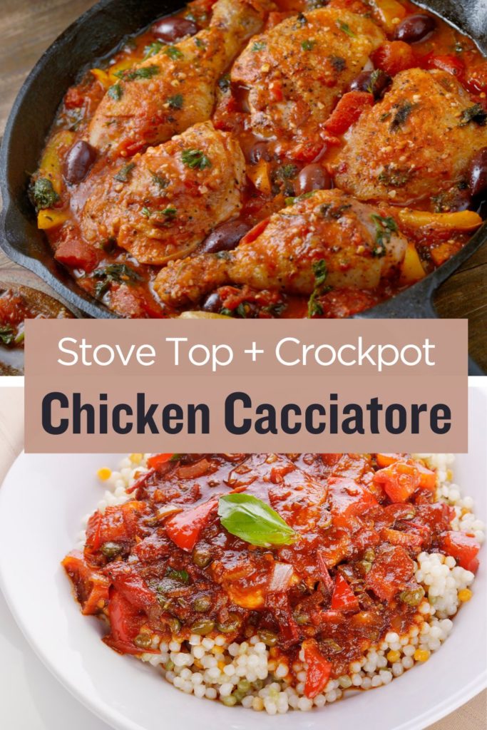 Chicken Cacciatore - (BEST) Stovetop + Slow Cooker
