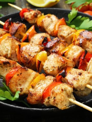 Grilled chicken 2024 kabobs with vegetables