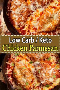 Keto Chicken Parmesan - Low Carb Parmesan Crusted Chicken