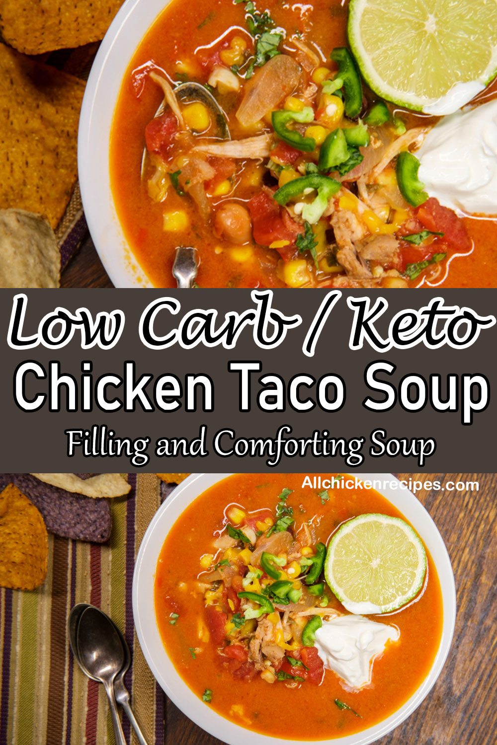 Keto Chicken Taco Soup - [Low Carb] {Stovetop, Instant Pot, Slow Cooker}