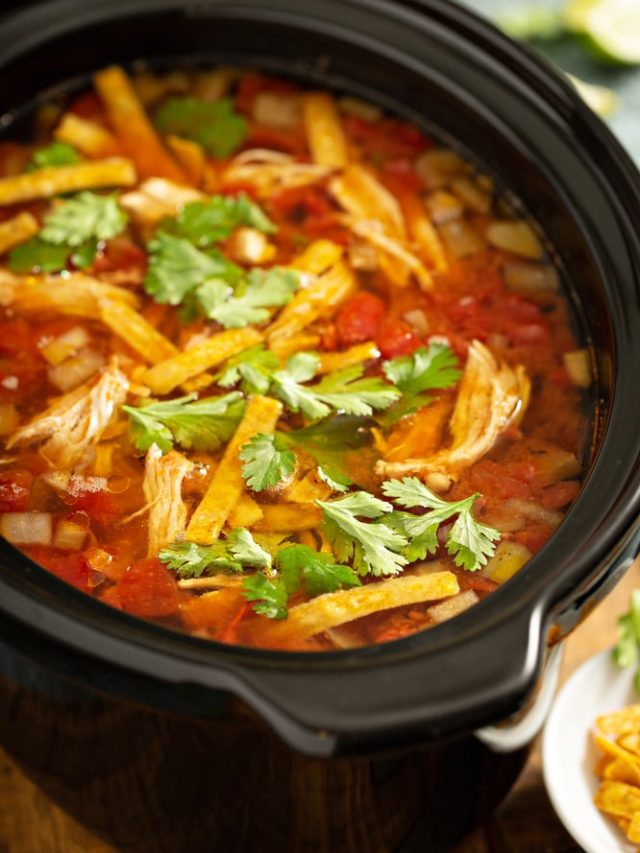 Keto Chicken Tortilla Soup Slow Cooker