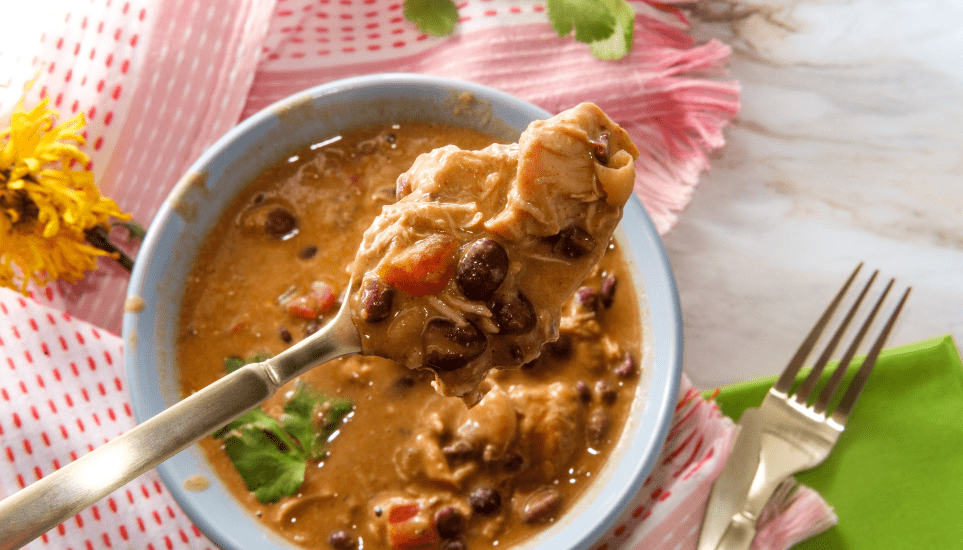 Easy Crockpot Chicken Enchilada Soup