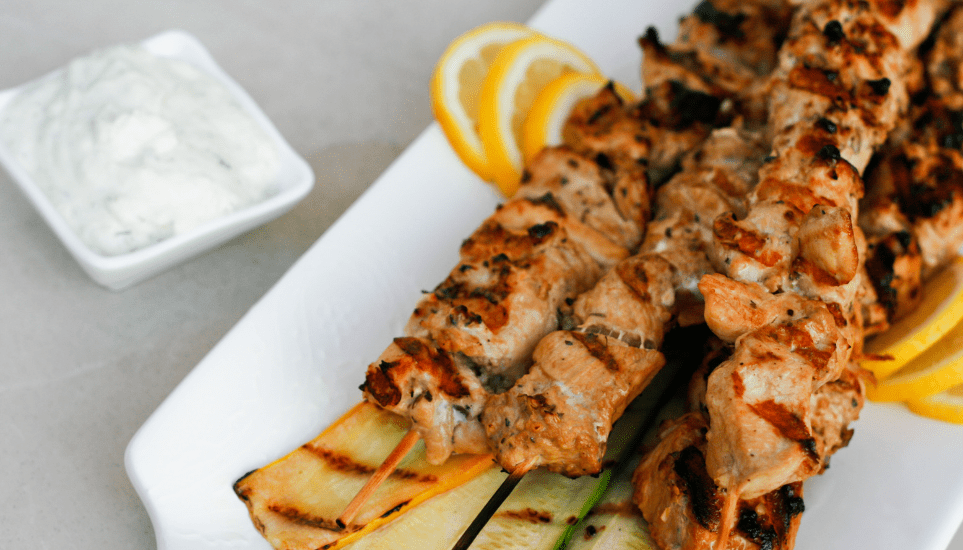 Greek Chicken Souvlaki with Tzatziki