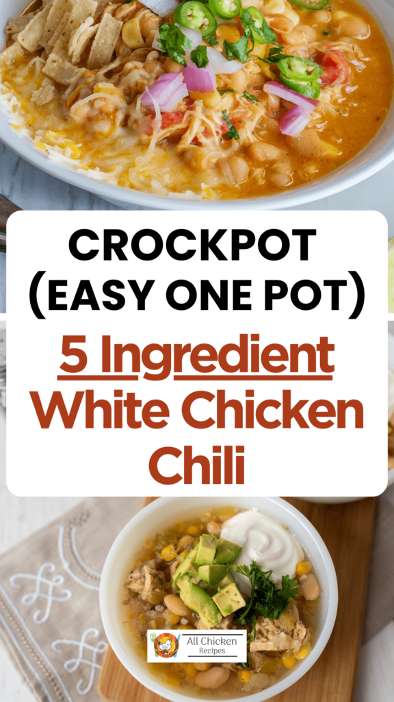 Slow Cooker 5 Ingredient White Chicken Chili